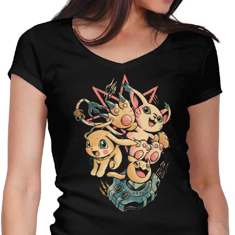 Digital Cat Evolution - Women's V-Neck