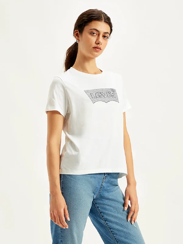 Women's Brand Logo Straight Fit T-Shirt