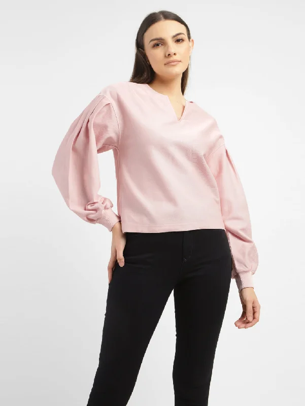 Women's Solid Mock Neck Top