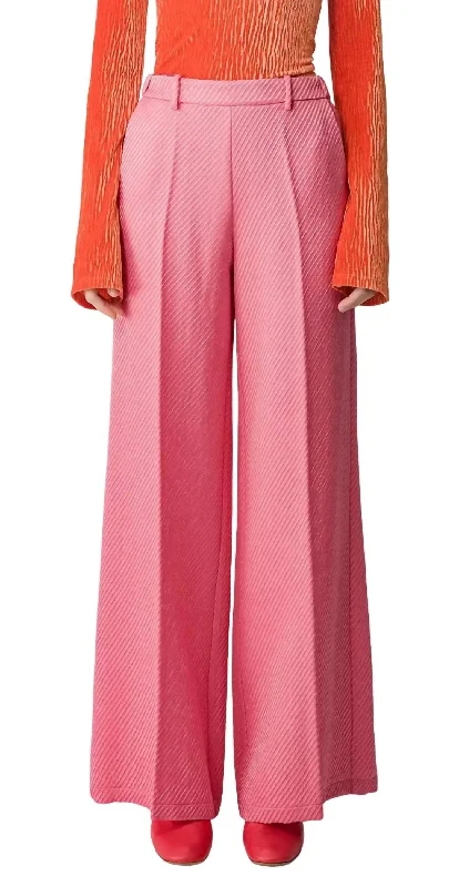 Diagonal Structure Couture Palazzo Pants In Boreal Rose