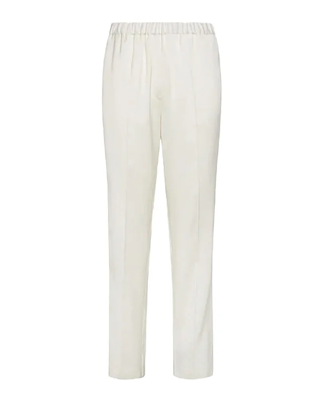 Women's Elasticated Waist Slub Trouser In Batida