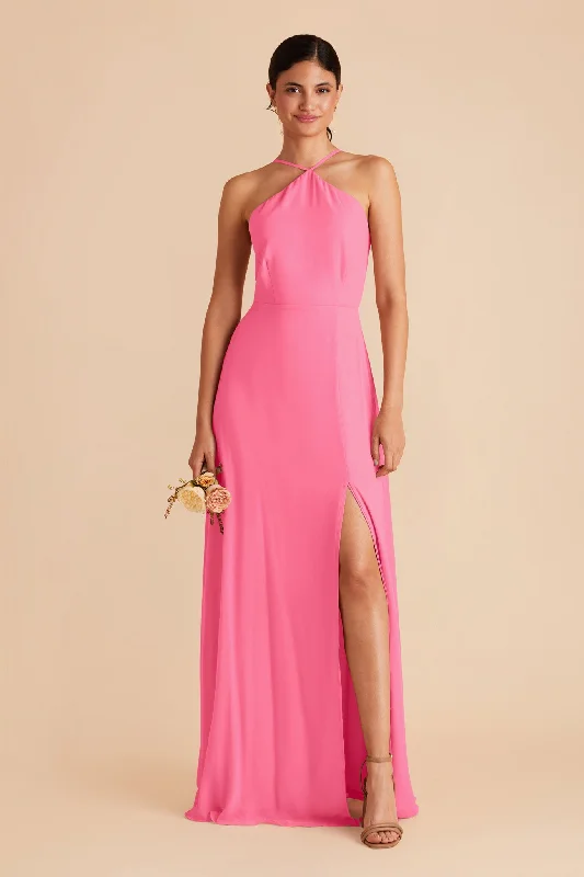 Juliet Chiffon Dress - Bon Bon Pink