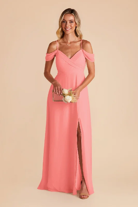 Spence Convertible Dress With Slit - Coral Pink